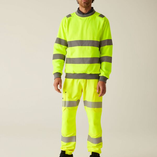 Regatta High Visibility Hi-Vis Pro Contrast Crew Neck Sweatshirt TRF813 Hi-Vis Pro Contrast Crew Neck Sweatshirt Thumbnail