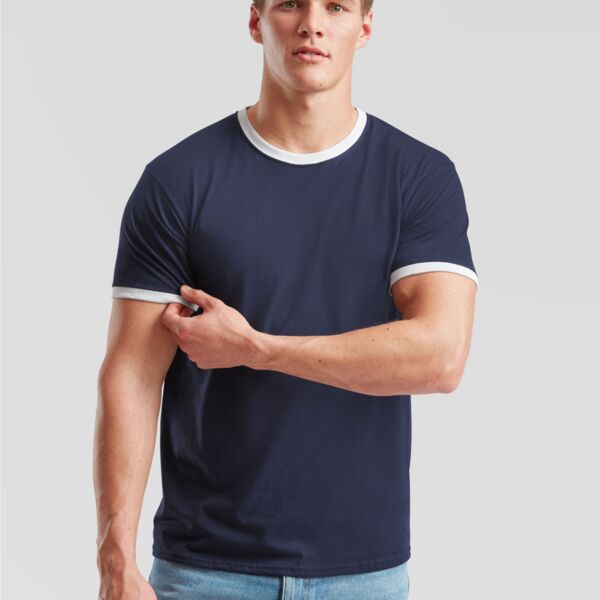 Fruit of the Loom Men's Valueweight Ringer T 61168 Men's Valueweight Ringer T Thumbnail