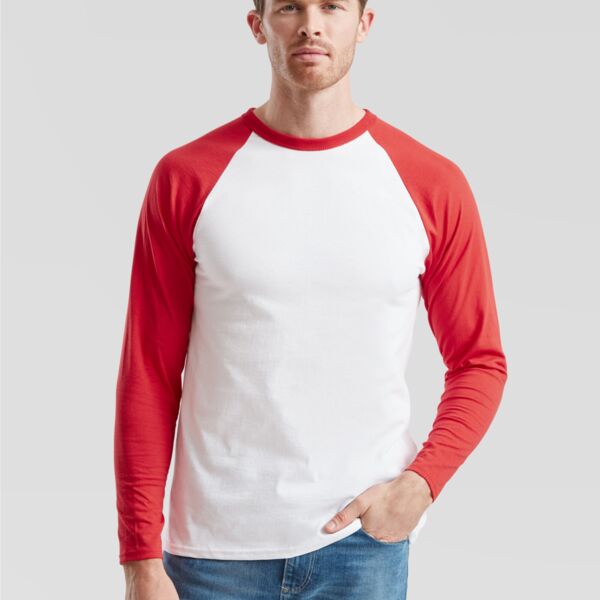 Fruit of the Loom Men's Valueweight Long Sleeve Baseball T-Shirt 61028 Men's Valueweight Long Sleeve Baseball T-Shirt Thumbnail